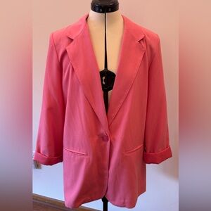 Sag Harbor Vintage Coral Pink Oversized Blazer Size 10– 80s/90s Style